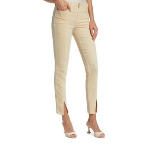 L'AGENCE Jyothi High Rise Velvet Split Hem Pants Champagne Beige 2706VTN Size 28